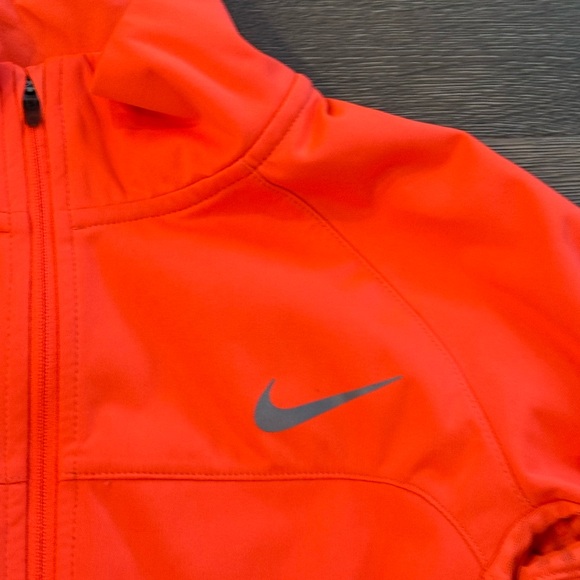 Nike Dri-Fit Running Reflective Neon Orange Full Zip Workout Jacket - Picture 4 of 10